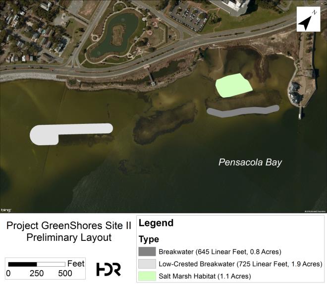 Preliminary layout of the Project GreenShores II project site