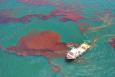 Skimming oil in the Gulf of Mexico during the Deepwater Horizon oil spill - Credit NOAA Office of Response and Restoration 