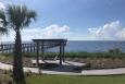 A shelter on the beach, and pier jetting into the water at the new Island View Park.