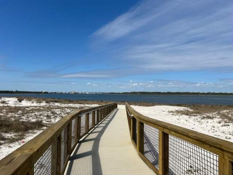 boardwalk leading to the ocean 