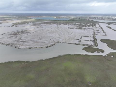 piece marsh from an aerial view 