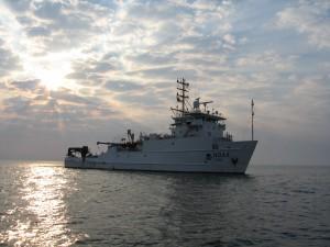 A NOAA ship at sea