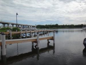 A boat ramp leads toward the water