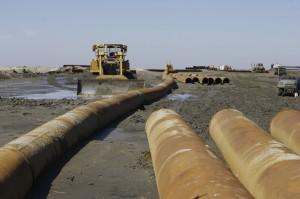 Pipes and construction equipment
